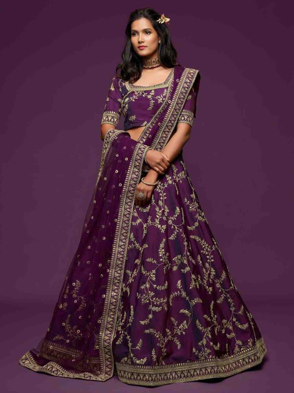The mordern vibes vol 1 Art Silk Royal purple Latest lehenga choli designs in Mumbai